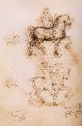 LEONARDO da Vinci Study fur the Sforza-Reiterstandbild oil